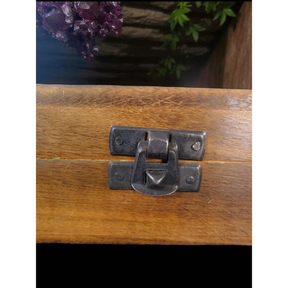 Hand Carved Wooden Box Tarot Floral Motif Latch Closure Storage Jewelry Decor - Picture 8 of 12